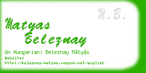 matyas beleznay business card